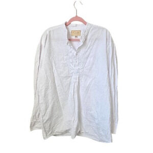 Scully Range Wear Western Shirt Size XL White 100% Peruvian Cotton Summer